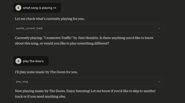 Claude Talking to Spotify
